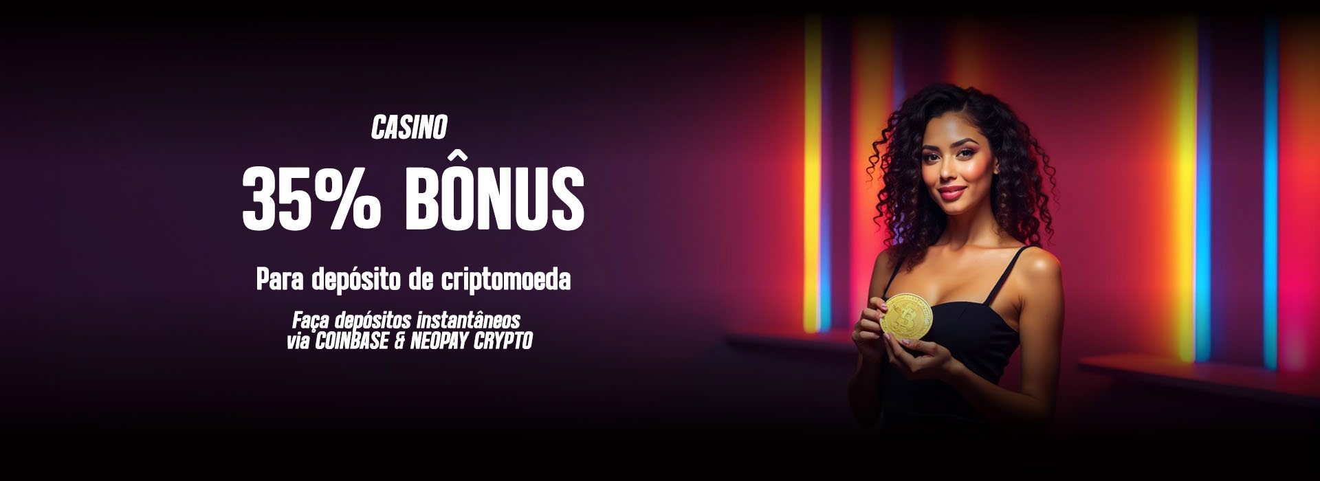 35% de Bônus para cassino, em depósitos em Cripto