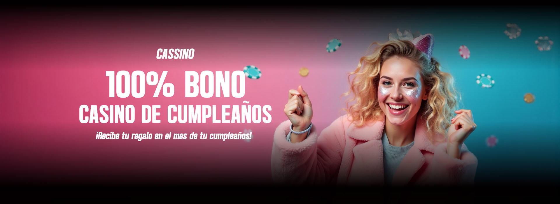 Bono de tragamonedas de cumpleaños del 100%