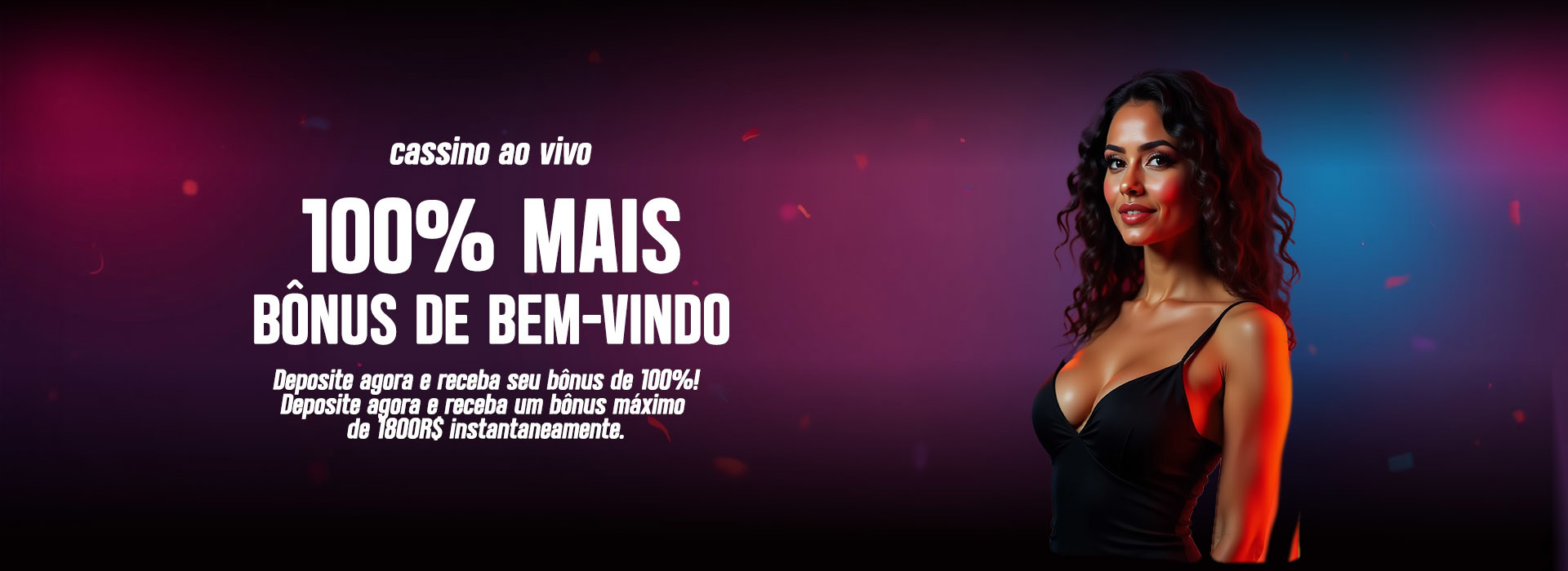 Bônus de boas-vindas do cassino ao vivo de 100%